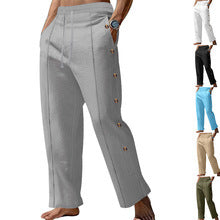 Chino pants for men with side buttons and elastic waist Amarae