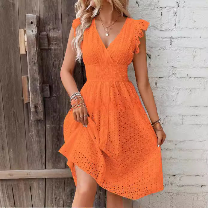 Women’s summer dress with elegant lace sleeves Lune London