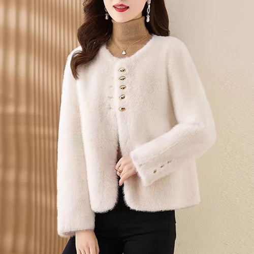 Veste douce pour femme avec détails de boutons dorés Chic & Stil