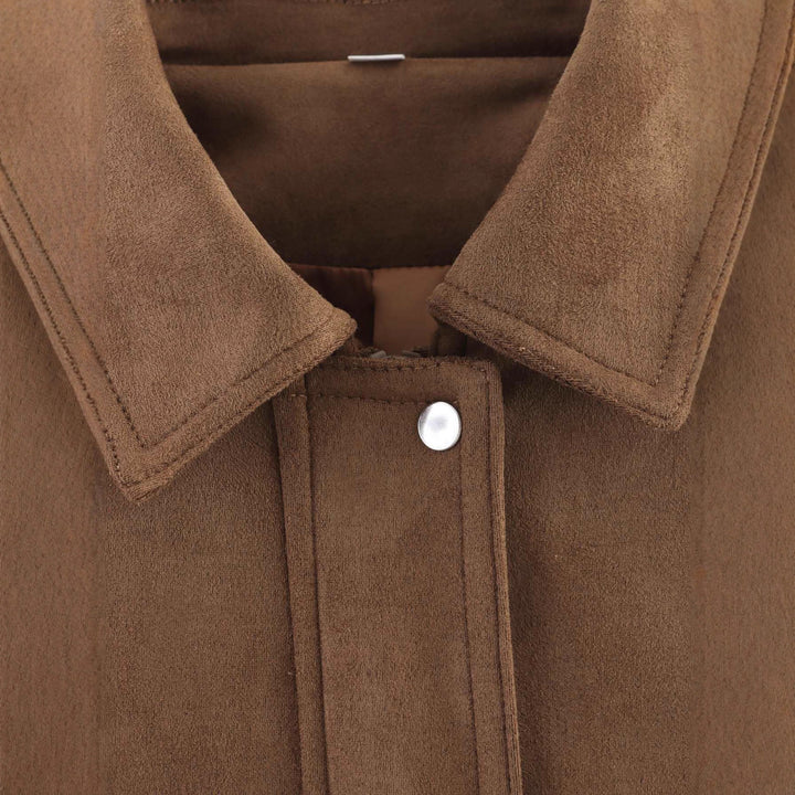 Casual oversized faux leather jacket for women with practical pockets Lune London