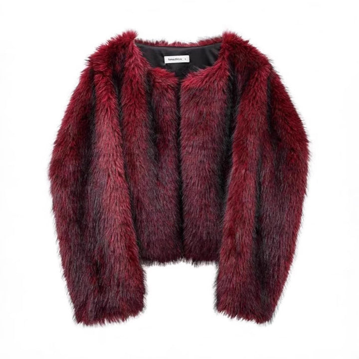 Ladies Plush Crop Jacket with Elegant Fur Trim Lune London