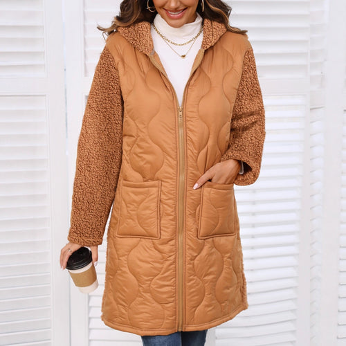Long coat for women with faux fur lining and practical pockets Amarae