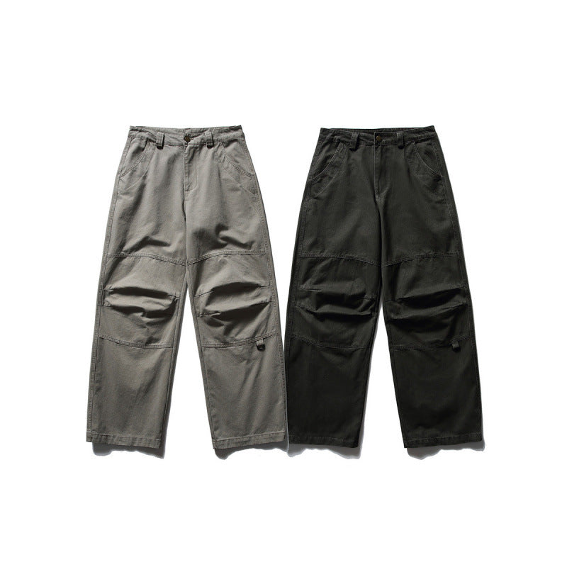 Men's Loose Utility Cargo Pants in Workwear Style with Knee Inserts and Patch Pockets Amarae