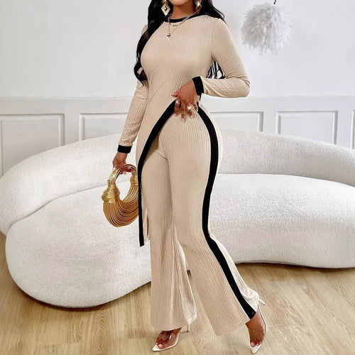 Casual jumpsuit for women in textured fabric with contrasting details Amarae
