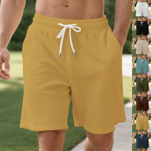 Casual men's pants in soft fabric with elastic waistband and practical side pockets Amarae