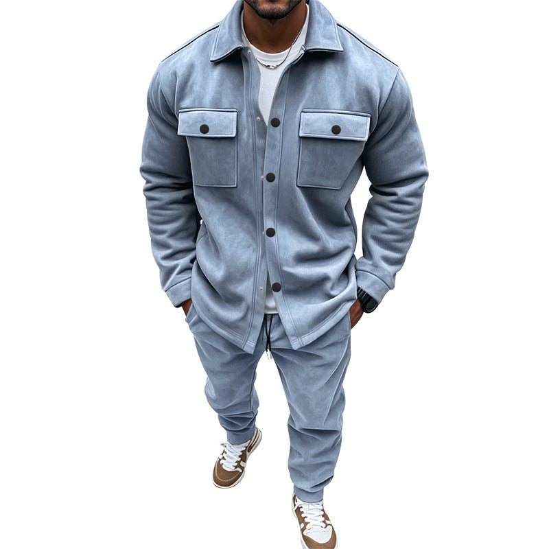 Modern utility jacket for men with practical chest pockets and matching trousers Lune London