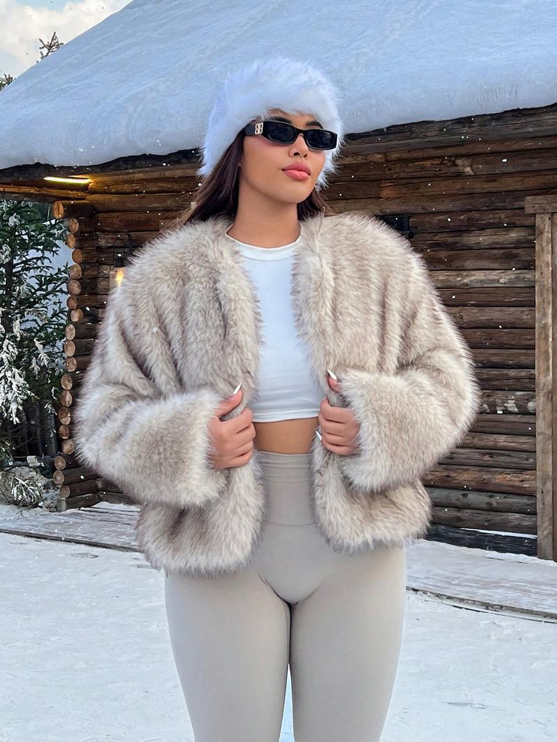 Women Trendy and Cozy Faux Fur Jacket Lune London