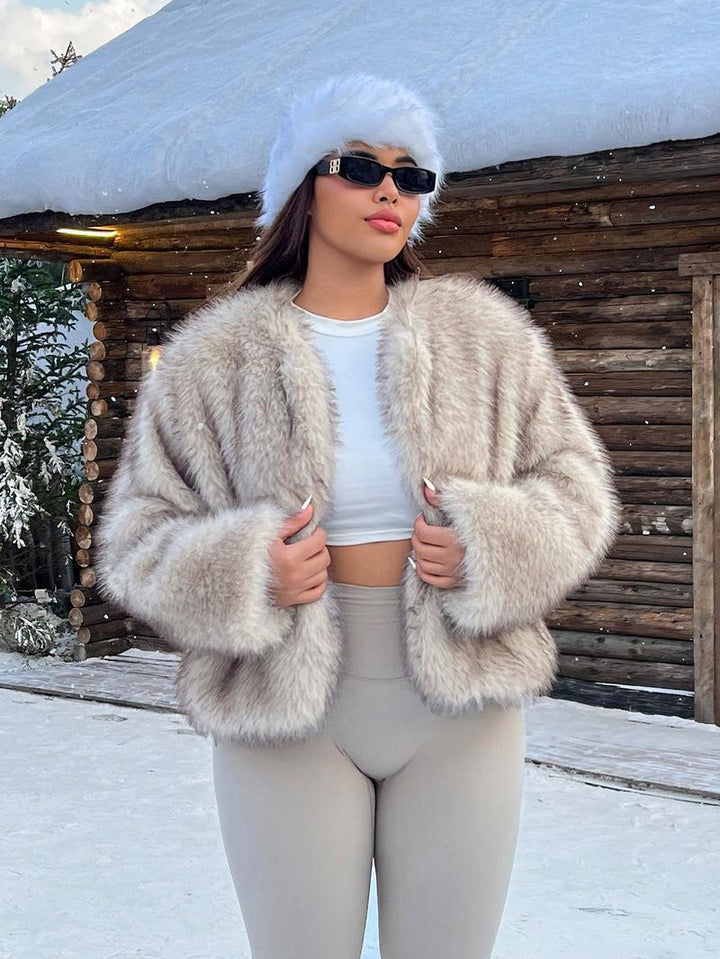 Women Trendy and Cozy Faux Fur Jacket Lune London