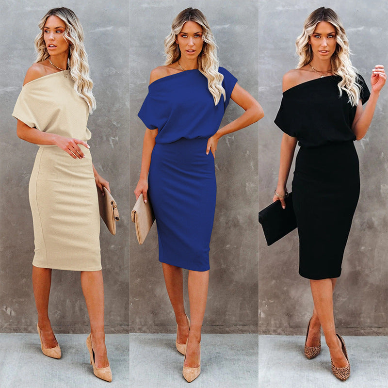 Off-shoulder midi dress for women with bodycon fit Lune London