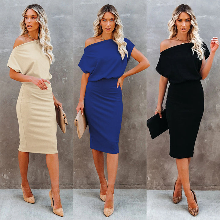 Off-shoulder midi dress for women with bodycon fit Lune London