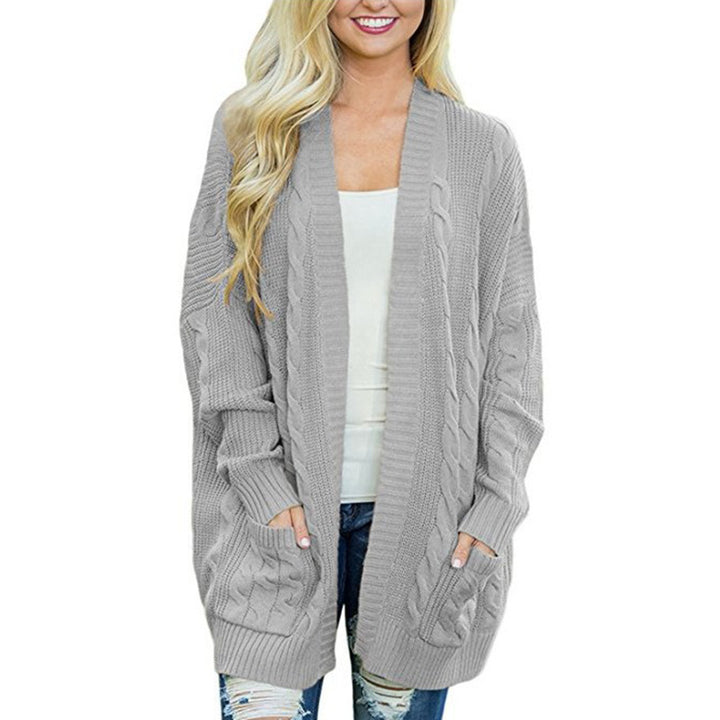 Casual cardigan for women with cable pattern and large pockets Lune London
