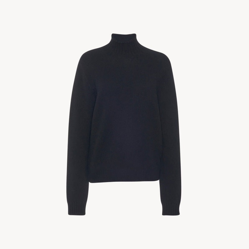 Fine knit sweater for women with a high collar and a relaxed fit Lune London
