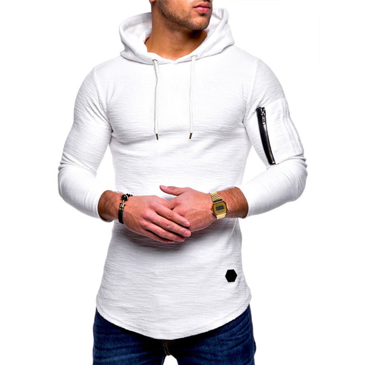 Men's hooded sweatshirt with asymmetric cut and zip pocket Lune London
