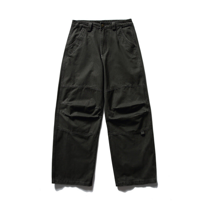 Men's Loose Utility Cargo Pants in Workwear Style with Knee Inserts and Patch Pockets Amarae