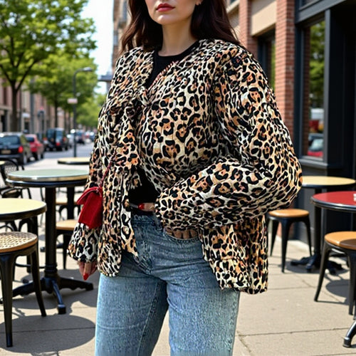 Veste à motif urbain pour femmes avec ceinture pratique à nouer Chic & Stil