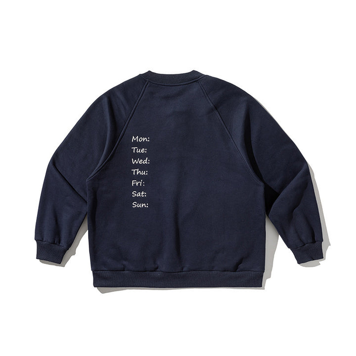 Unisex Oversize Henley Sweatshirt with raglan sleeves, button placket, and distinctive round pockets Amarae
