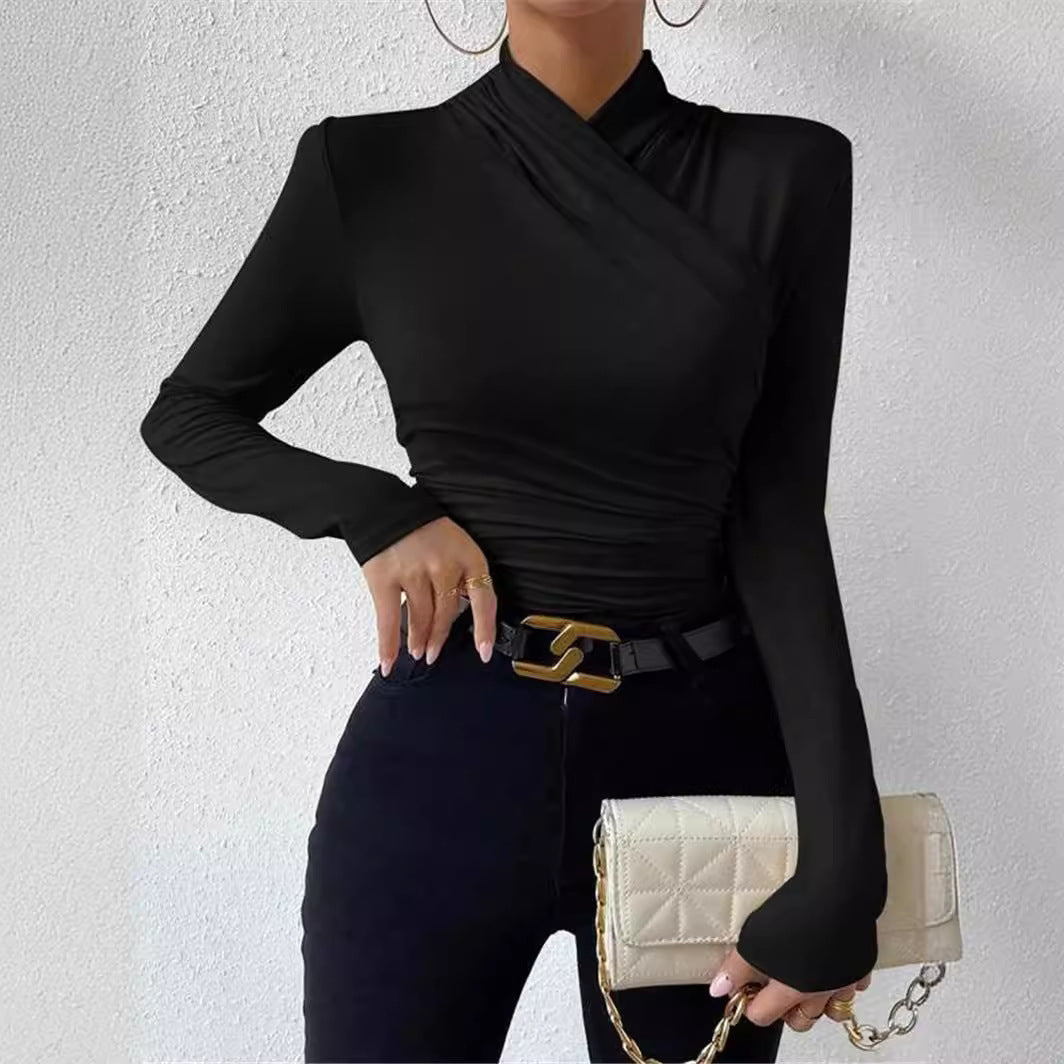 Long sleeve blouse for women with a refined wrap design Lune London