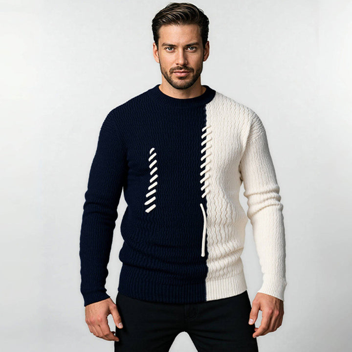 Casual sweater for men with structured design and unique knot details Lune London