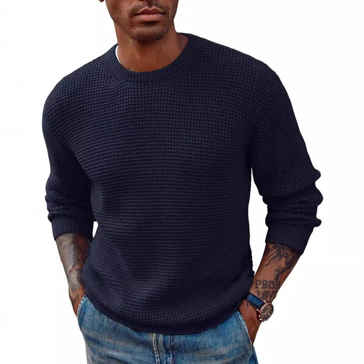 Men's knitted sweater with textured fabric Lune London