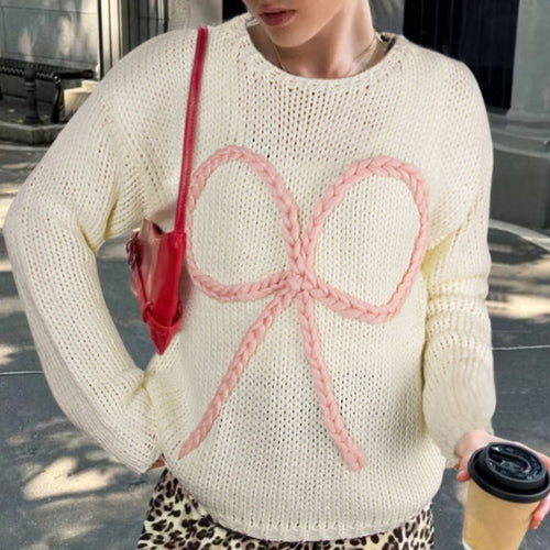 Pull en tricot pour femmes avec motif de nœud tressé Chic & Stil