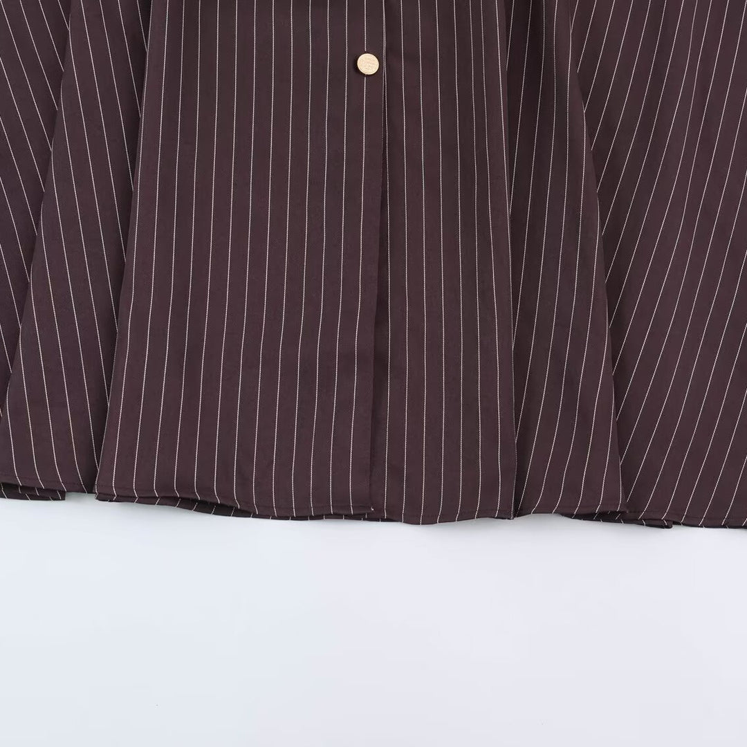 Women’s shirt dress in pinstripe look with waist belt Amarae