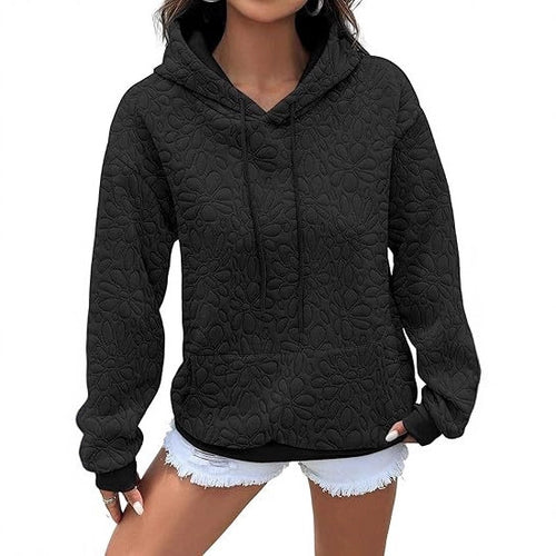 Hoodie femme avec embossage floral et coupe généreuse Chic & Stil