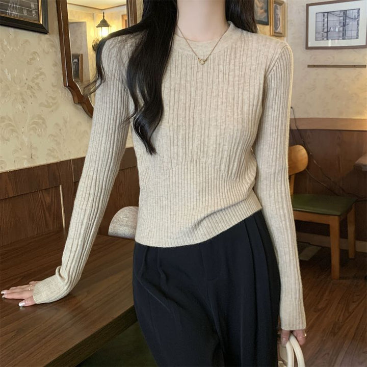 Pull à côtes fines pour femmes avec manches allongées Chic & Stil