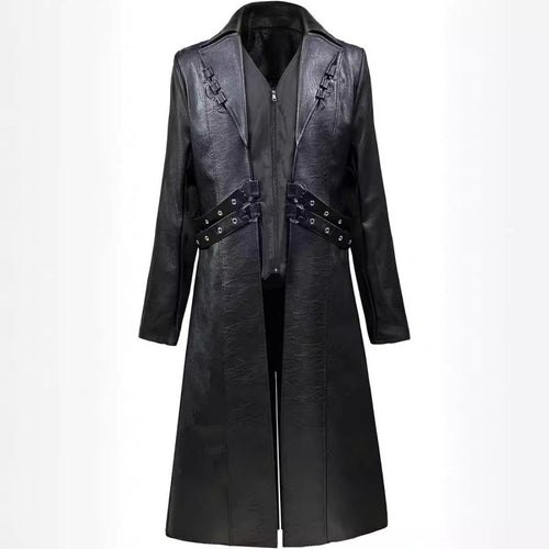Ladies elegant leather jacket with decorative buckles Amarae