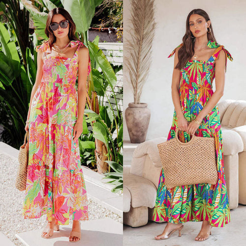 Ladies Tropical Print Maxi Dress Amarae