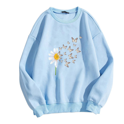 Women's sweatshirt with floral butterfly design Chic & Stil