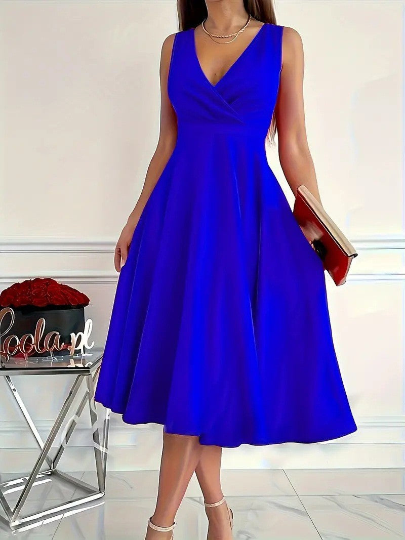 Elegant A-line wrap dress for women with V-neck Lune London
