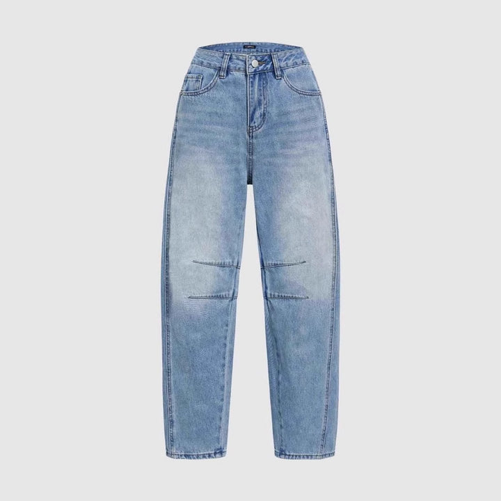 Women's wide-cut denim jeans with a high waist and modern design details Lune London