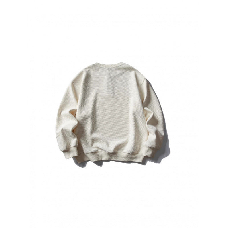 Unisex Waffle Knit Henley Sweatshirt in Oversize Cut with Button Placket Amarae