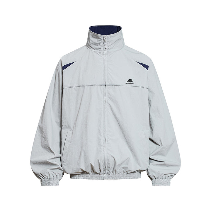 Men's Lightweight Windbreaker Jacket with Stand Collar, Elastic Hem and Relaxed Fit Amarae
