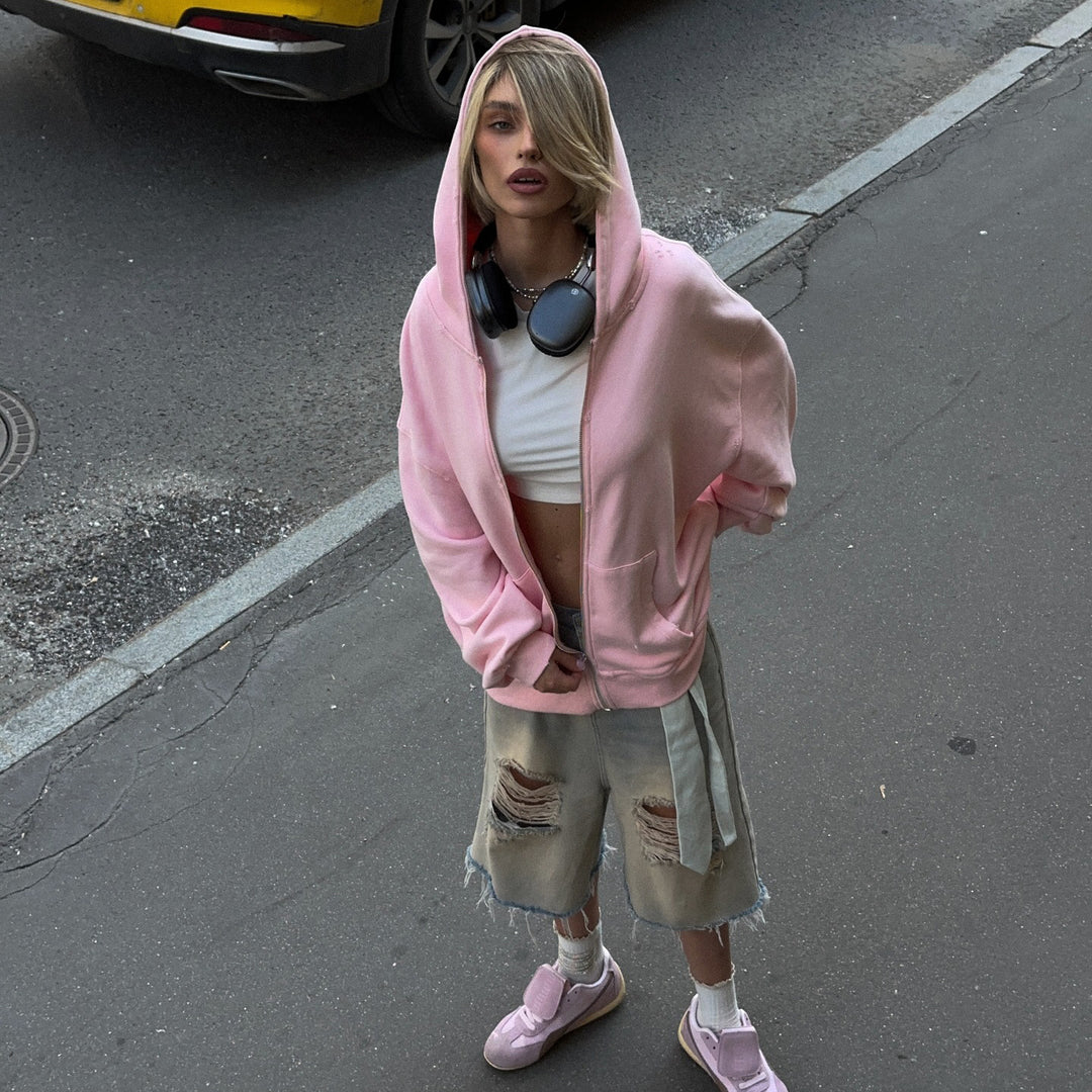 Oversized hoodie for women with sparkling inscription Amarae