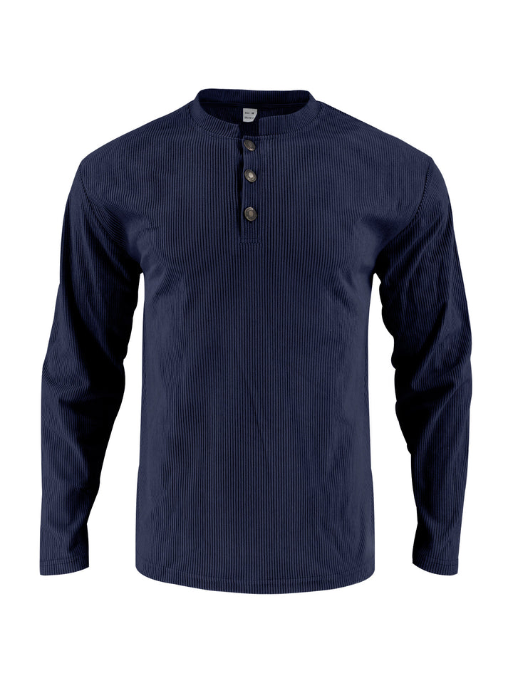 Long sleeve shirt for men with comfortable button placket and textured design Lune London