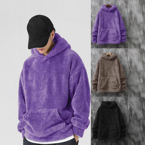 Ladies cozy fleece hooded sweatshirt with kangaroo pocket and hood Amarae