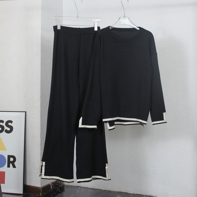 Relaxing loungewear set for ladies with contrasting trim details Lune London
