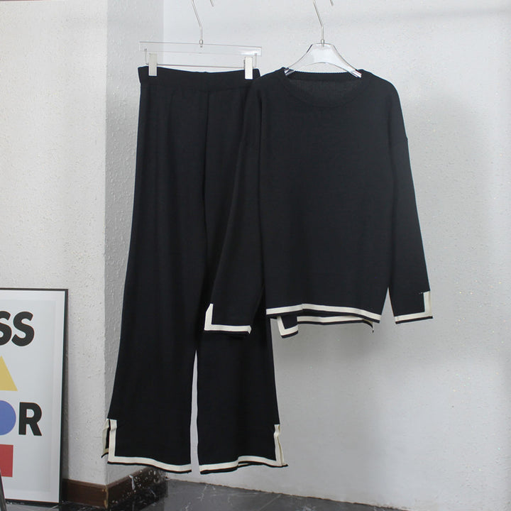 Relaxing loungewear set for ladies with contrasting trim details Lune London