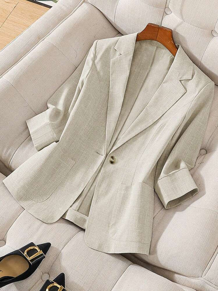 Elegant linen blazer for women with an extra-large cut and modern details Lune London