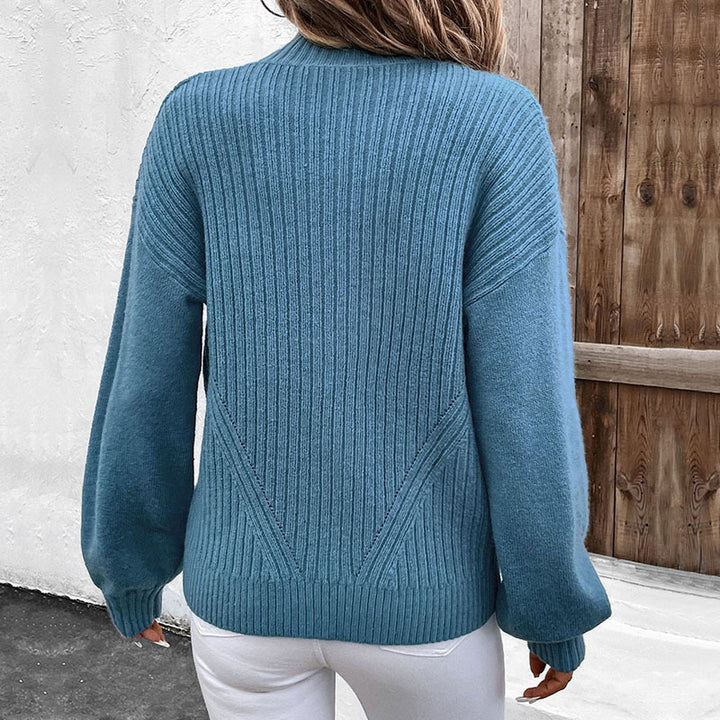 Women's knit jacket with high collar and zipper Lune London