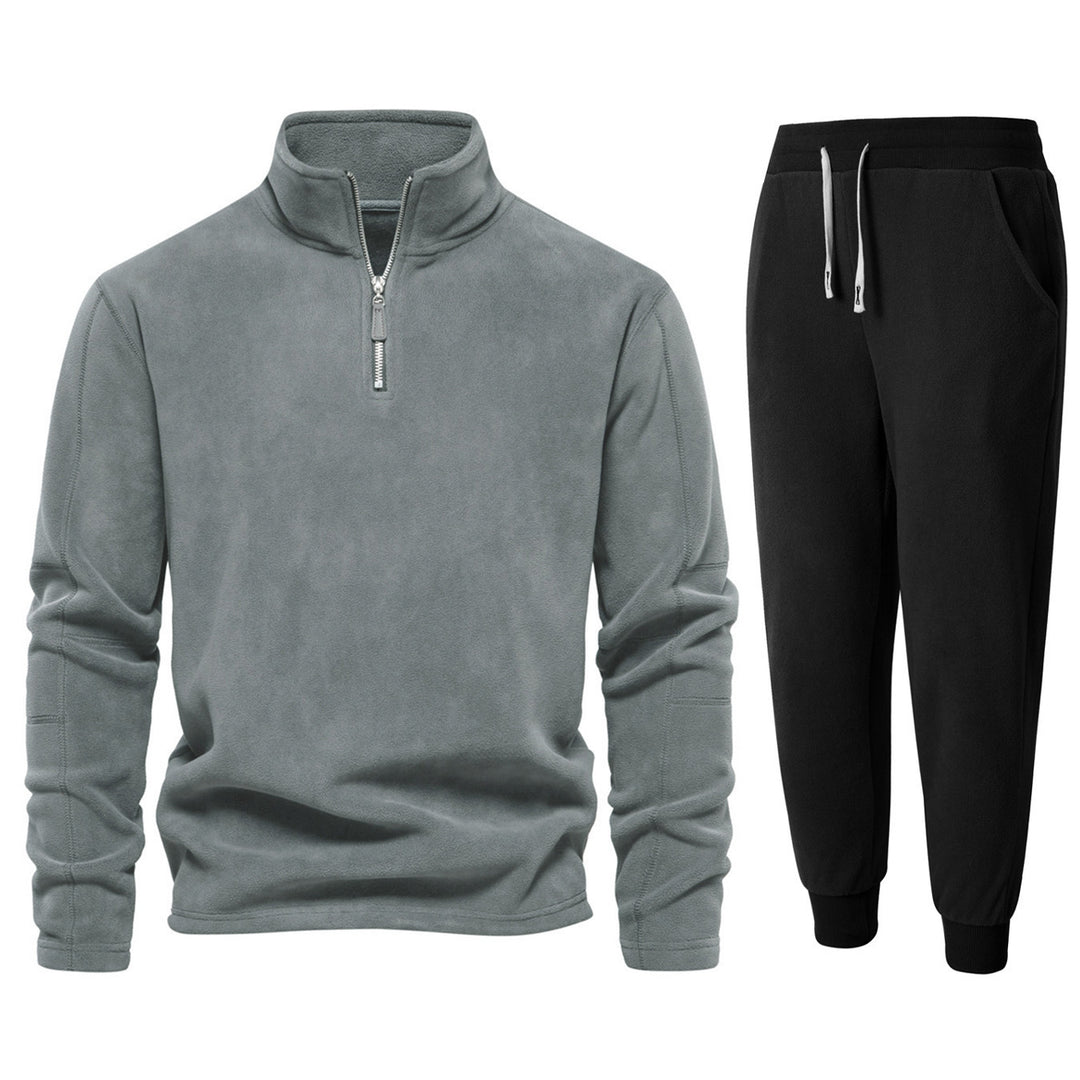 Men's fleece lounge suit with high collar and long pants Lune London