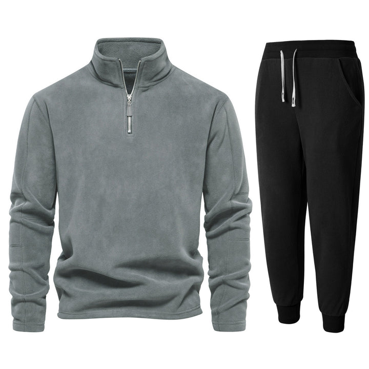 Men's fleece lounge suit with high collar and long pants Lune London