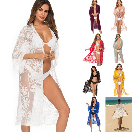 Ladies Elegant Transparent Lace Beach Cover-up Amarae