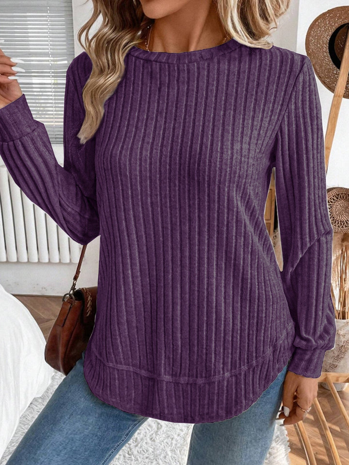 Pull en tricot décontracté pour femmes avec rayures verticales Chic & Stil