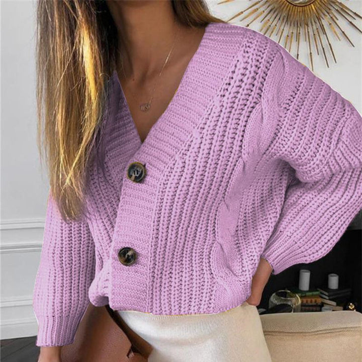 Ladies Chunky Knit Cardigan with Chic Button Detail and Style