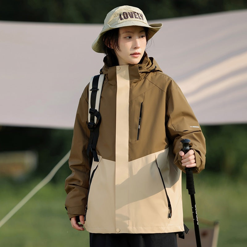 Men's Two-Tone Wind and Water-Repellent Softshell Jacket with Hood Amarae