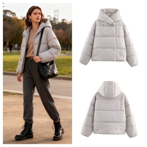 Veste matelassée pour femmes avec capuche douce Chic & Stil