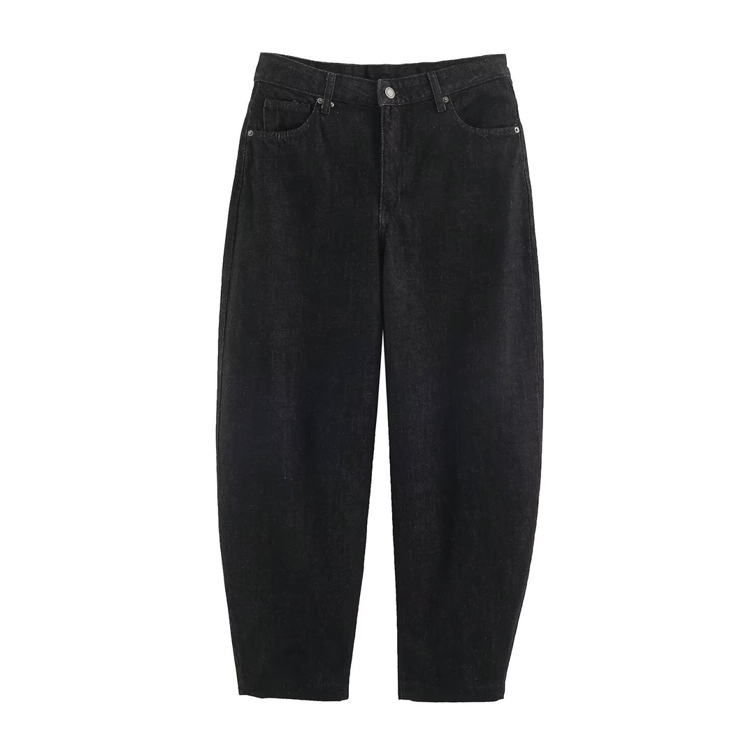 Women Highwaist Relaxed Tapered Jeans with Conical Leg Amarae