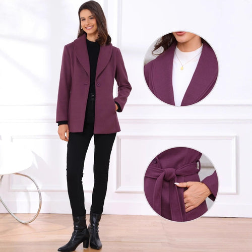 Fashionable women's blazer with belt and Amarae lapels